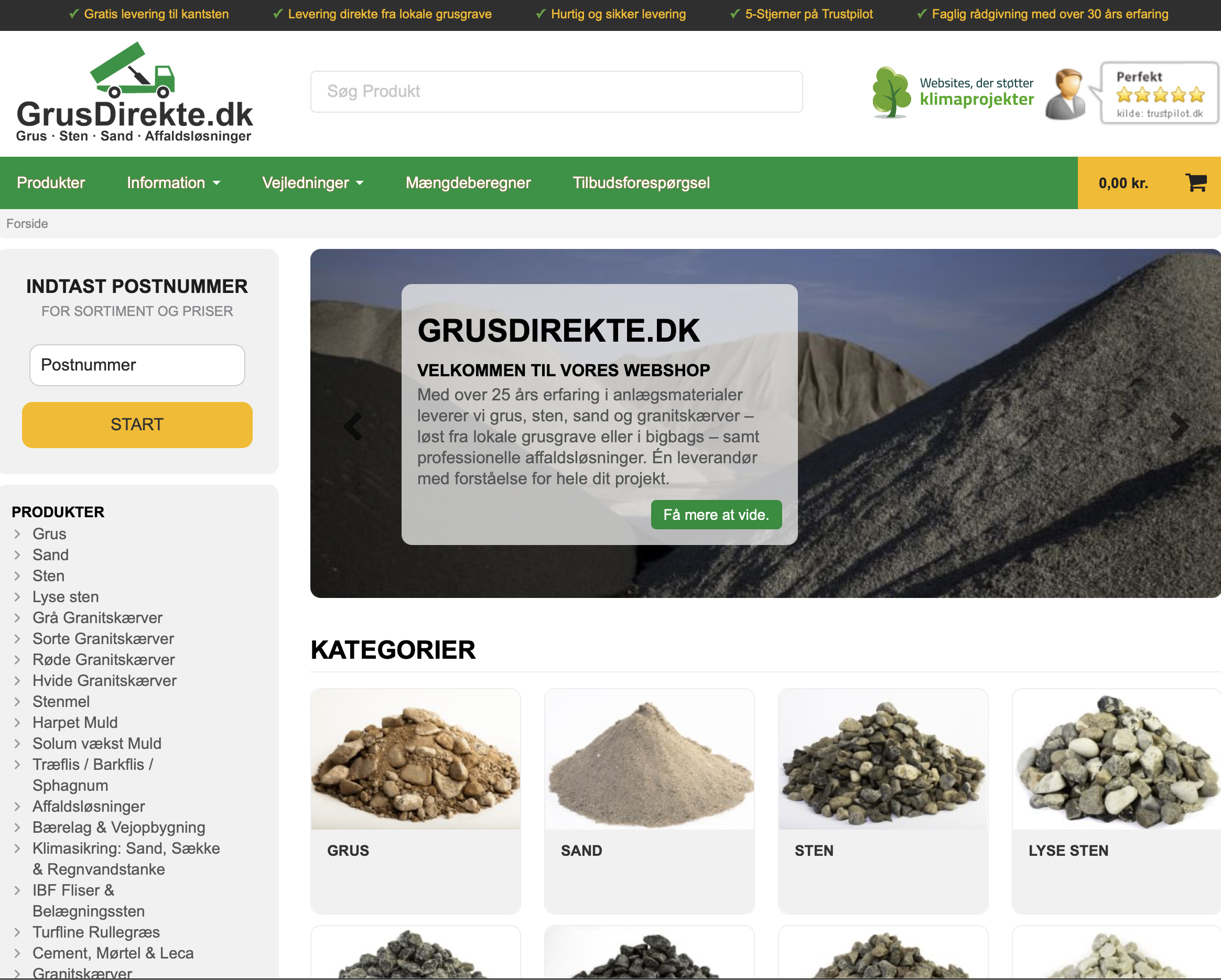 Forside på GrusDirekte.dk
